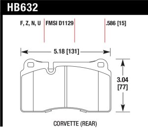Chevrolet Corvette Z06 Brake Pads - Front - Hawk Performance - Performance Ceramic - `09-`11